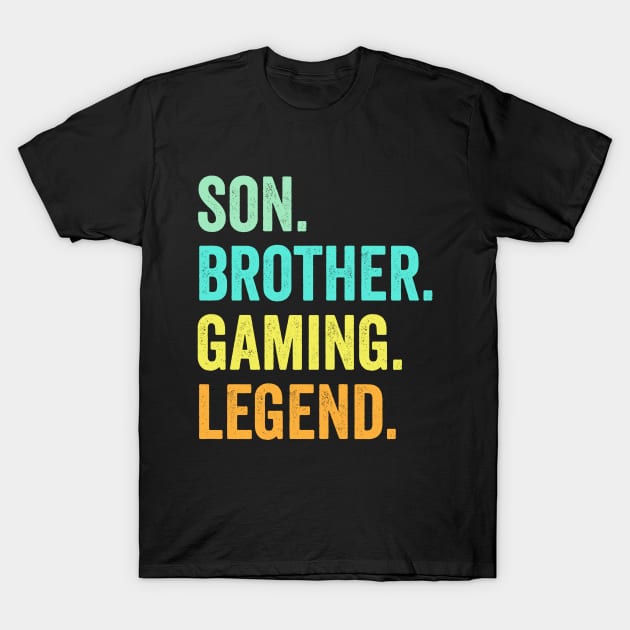 Gamer Gifts For Teen Boys Best Christmas Gaming Son Brother Gaming Legend T-Shirt by dianoo